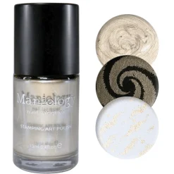 Stardust (B580) - Silvery Gold Metallic Stamping Polish