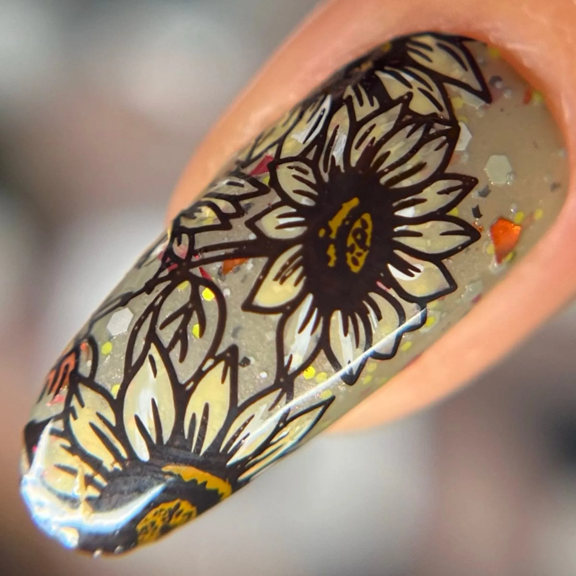 Sunflower Fields (M602) - Nail Stamping Plate
