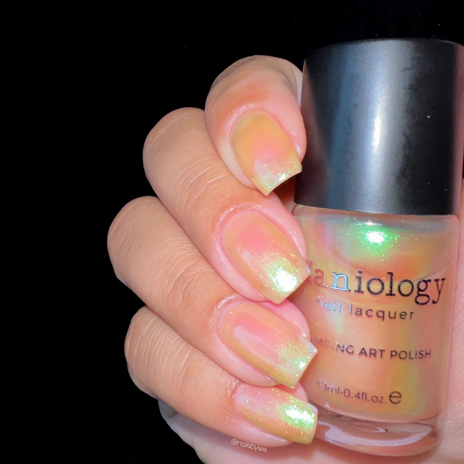 Sunrays: Seaweed (B477) - Aurora Orange Pearlescent Stamping Polish