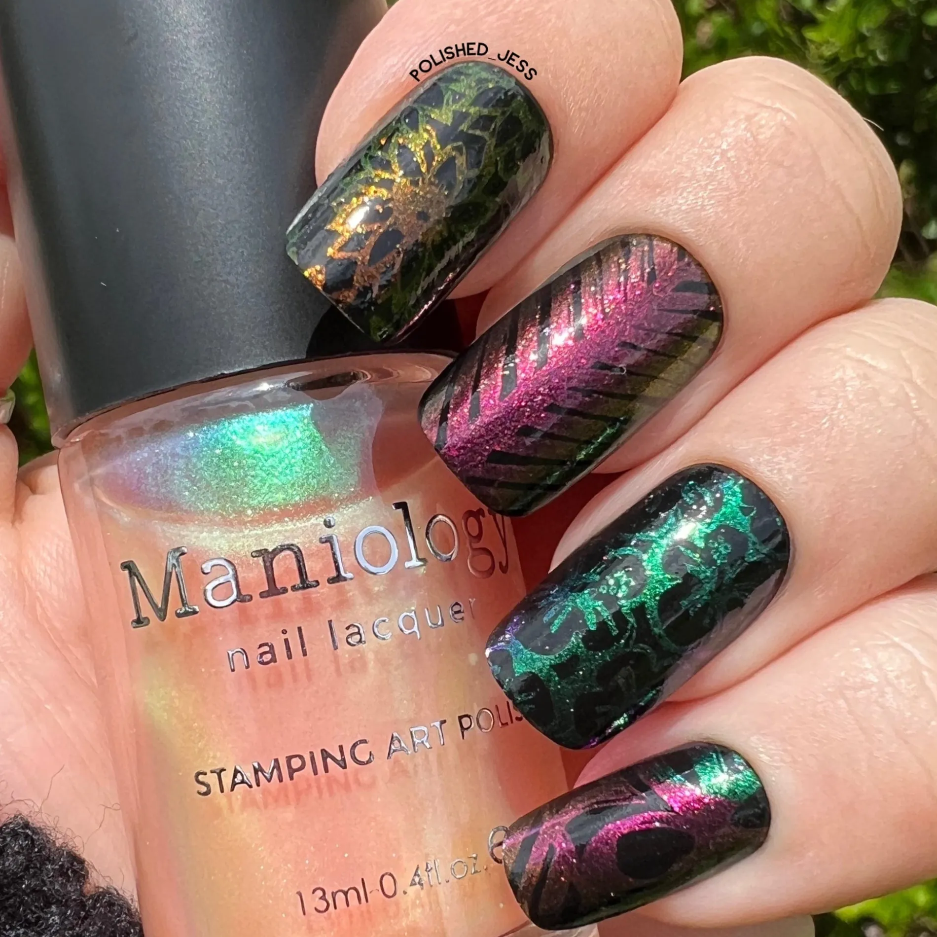 Sunrays: Seaweed (B477) - Aurora Orange Pearlescent Stamping Polish