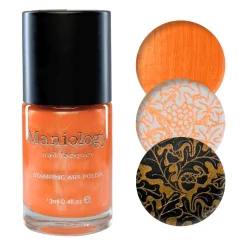 Tangerine Taffeta (B563) - Orange Pearl Cream Stamping Polish