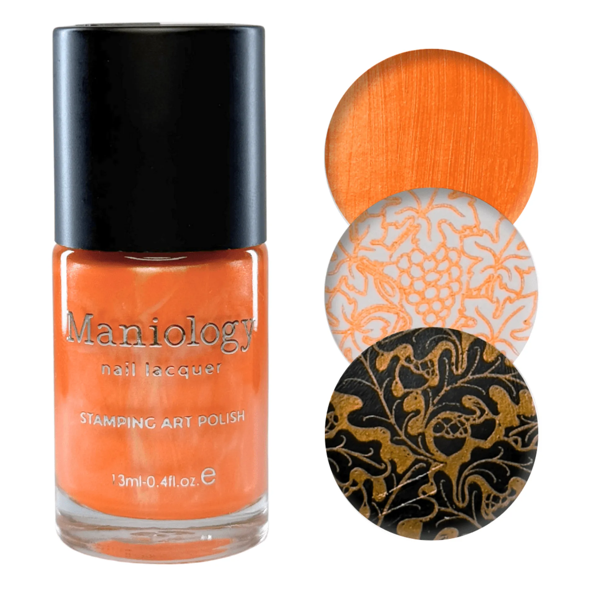 Tangerine Taffeta (B563) - Orange Pearl Cream Stamping Polish