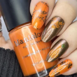 Tangerine Taffeta (B563) - Orange Pearl Cream Stamping Polish