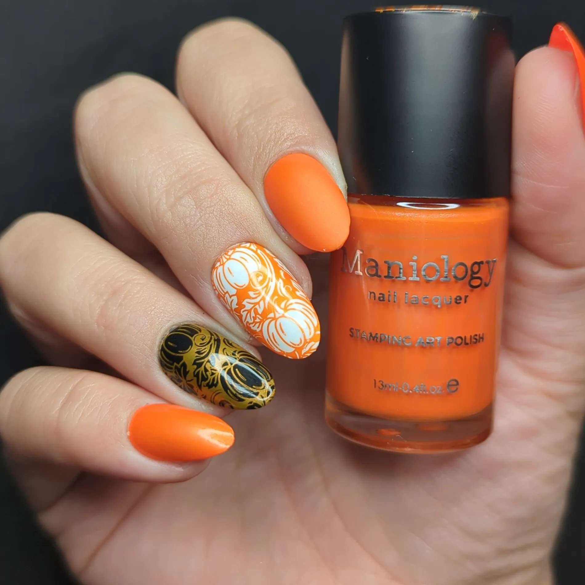 Tangerine Taffeta (B563) - Orange Pearl Cream Stamping Polish