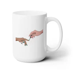 The Creation of Manicure Ceramic Coffee Mug 15oz