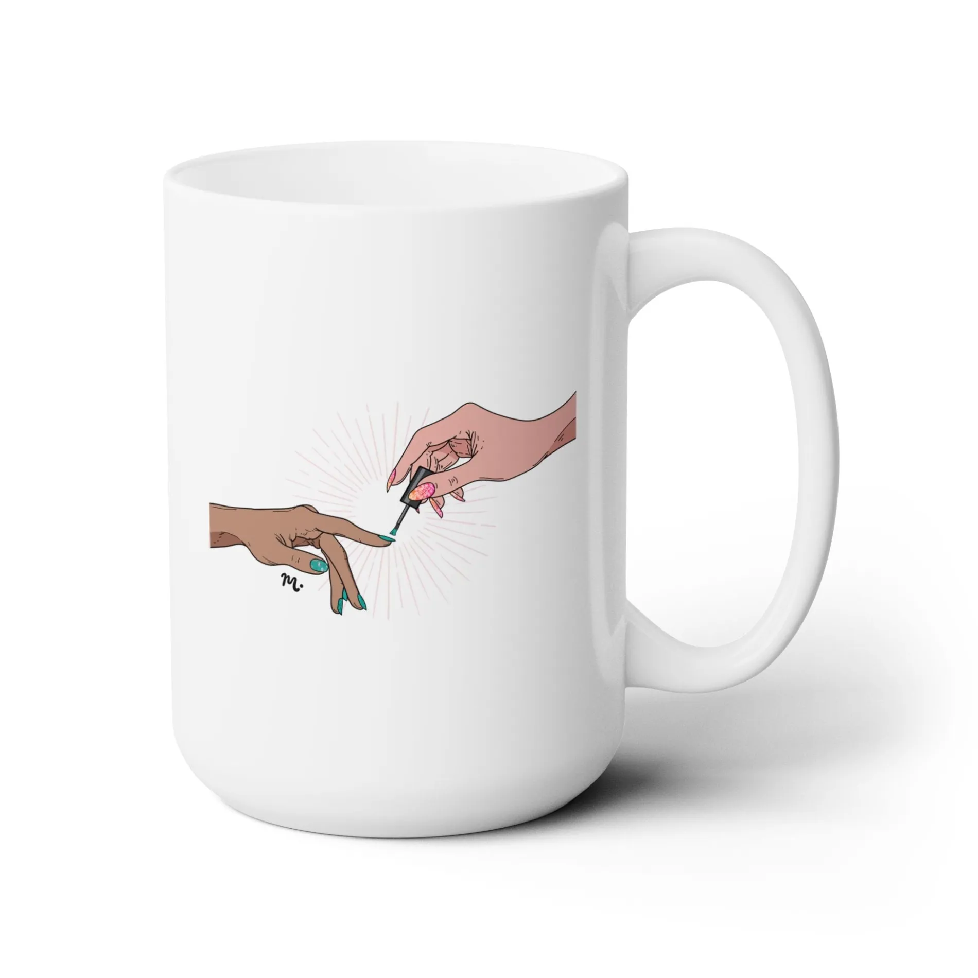 The Creation of Manicure Ceramic Coffee Mug 15oz