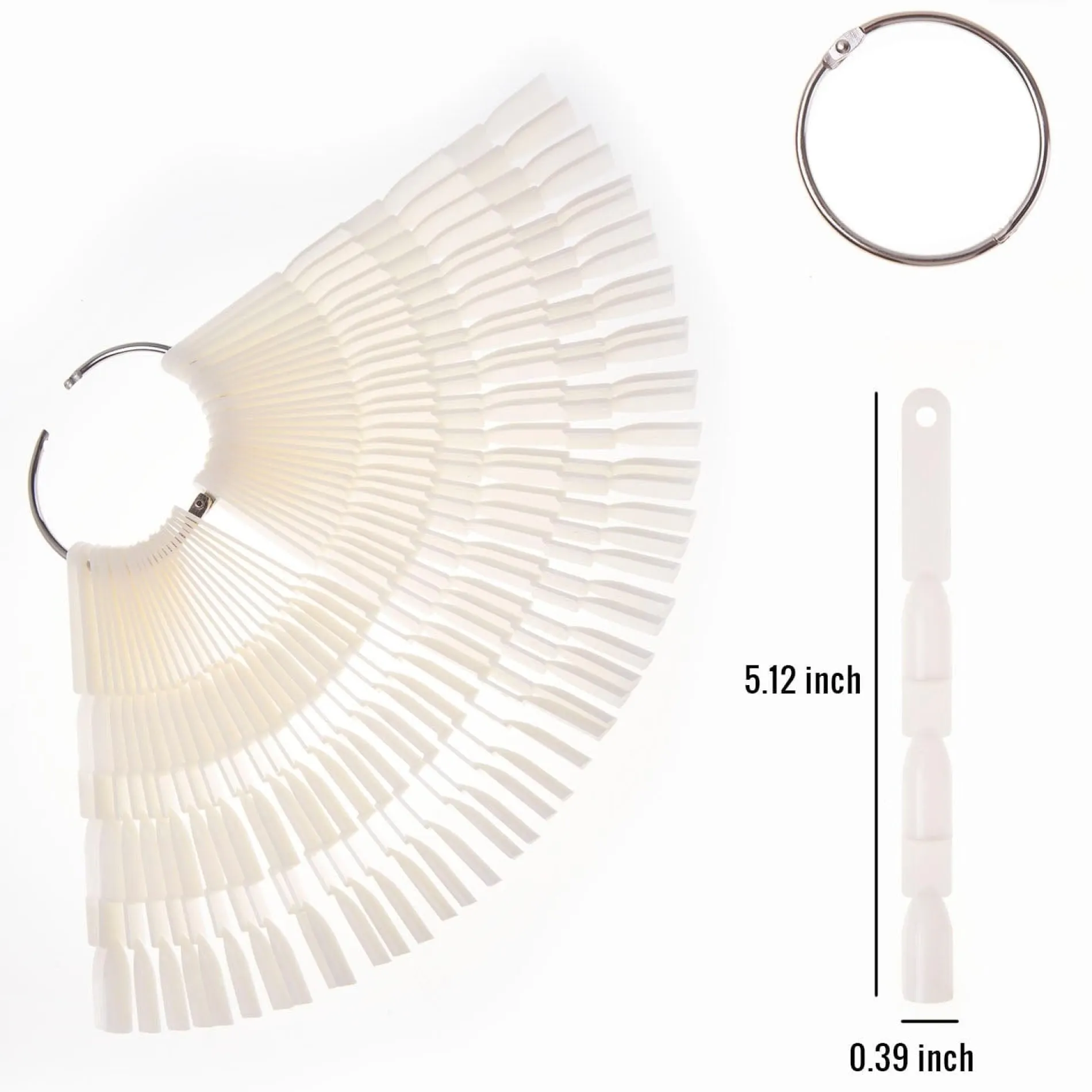 3-Tiered White Swatch Sticks w/ Ring - Set of 50 Sticks
