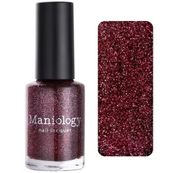 Tinseltown: Fame (P141) - Semi Sheer Dark Red with Glitter Nail Polish
