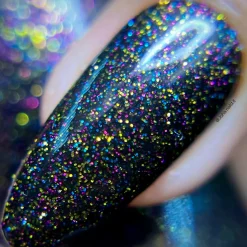 Tinseltown: Hollywood (P142) - Semi Sheer Black with Glitter Nail Polish