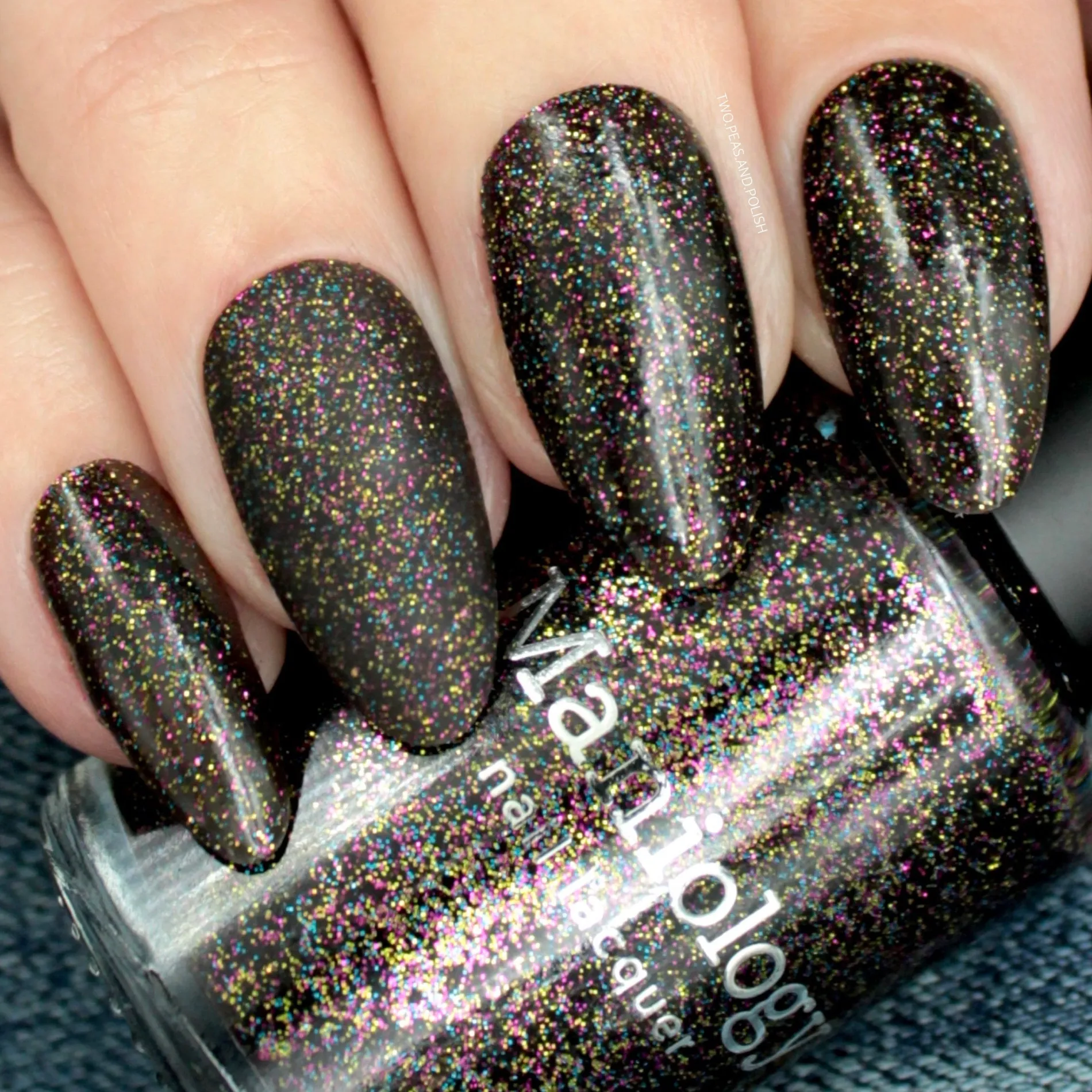 Tinseltown: Hollywood (P142) - Semi Sheer Black with Glitter Nail Polish