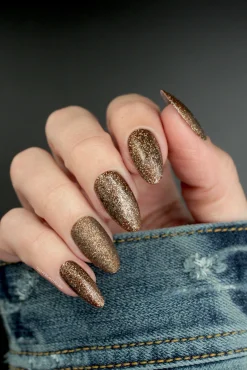 Tinseltown: Muse (P140) - Semi Sheer Dark Brown with Glitter Nail Polish