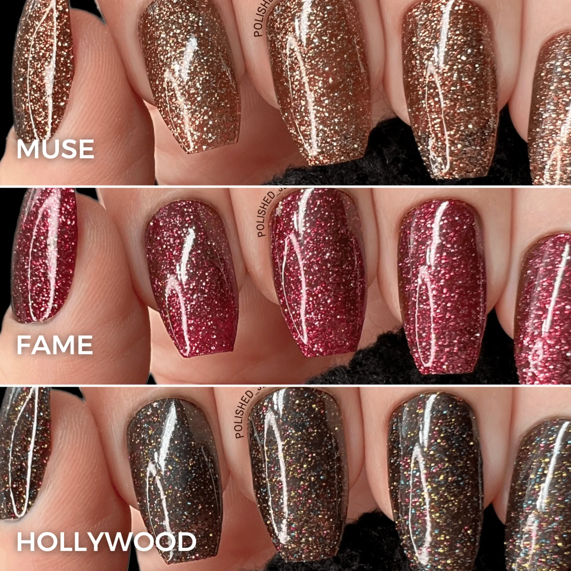 Tinseltown: 3-Piece Semi Sheer with Glitter Nail Polish Set