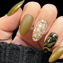 Tippy Taps (B513) - Cream Brown Stamping Polish