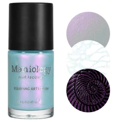 Vitamin Sea: Adios Beaches (B595) Baby Blue/Pink Sheer Pearl Duochrome Stamping Polish