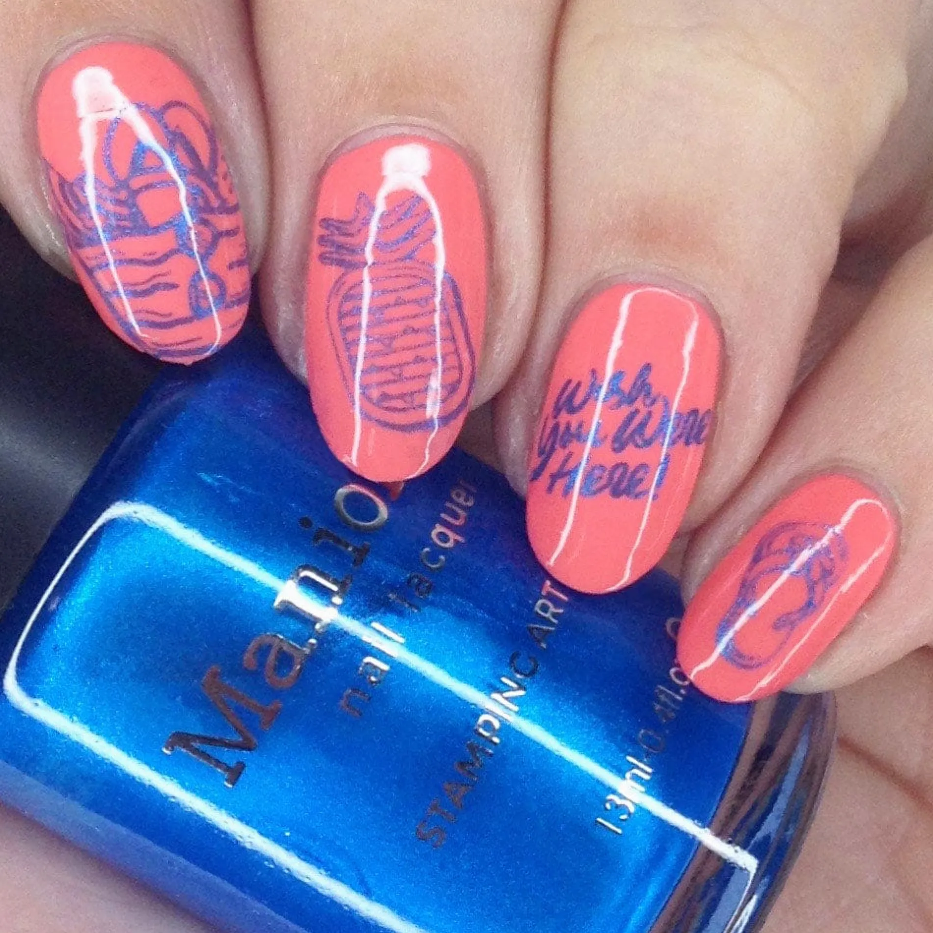 Watermelon Float (B431) - Cream Coral Stamping Polish