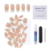 White Tie Press On Nails - Short Coffin