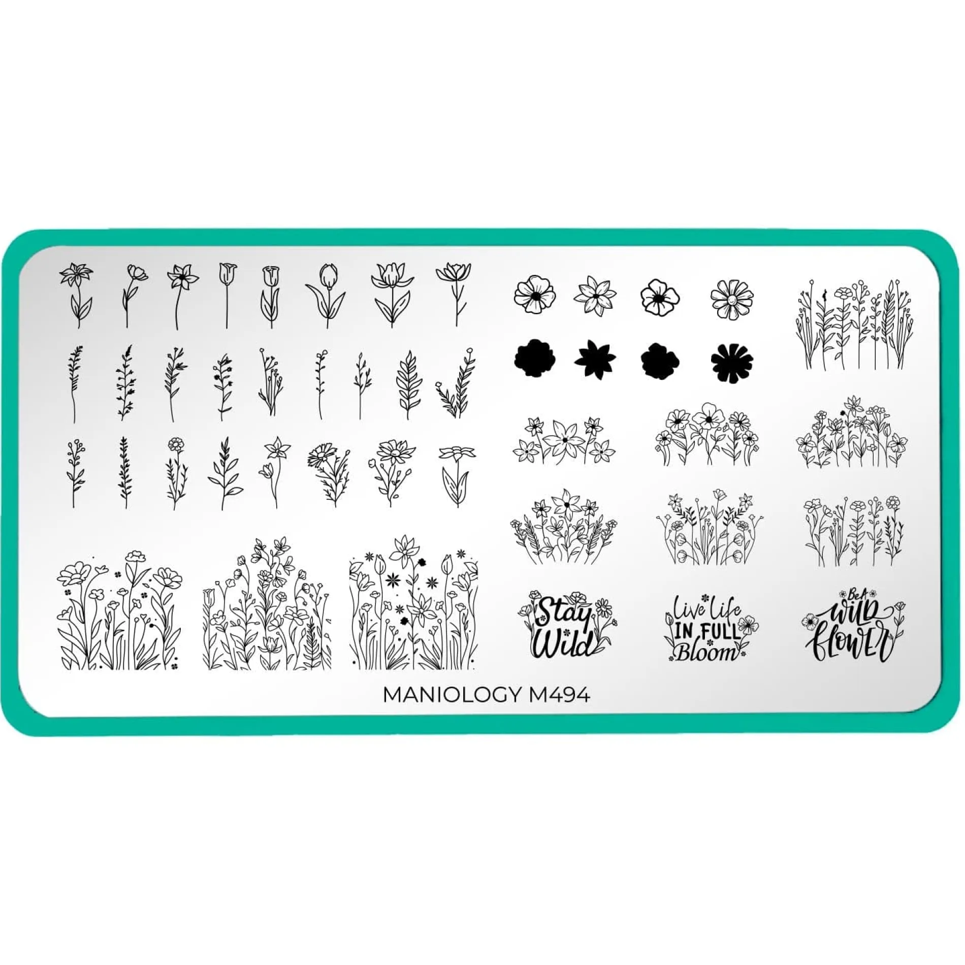 Wildflowers (M494) - Nail Stamping Plate