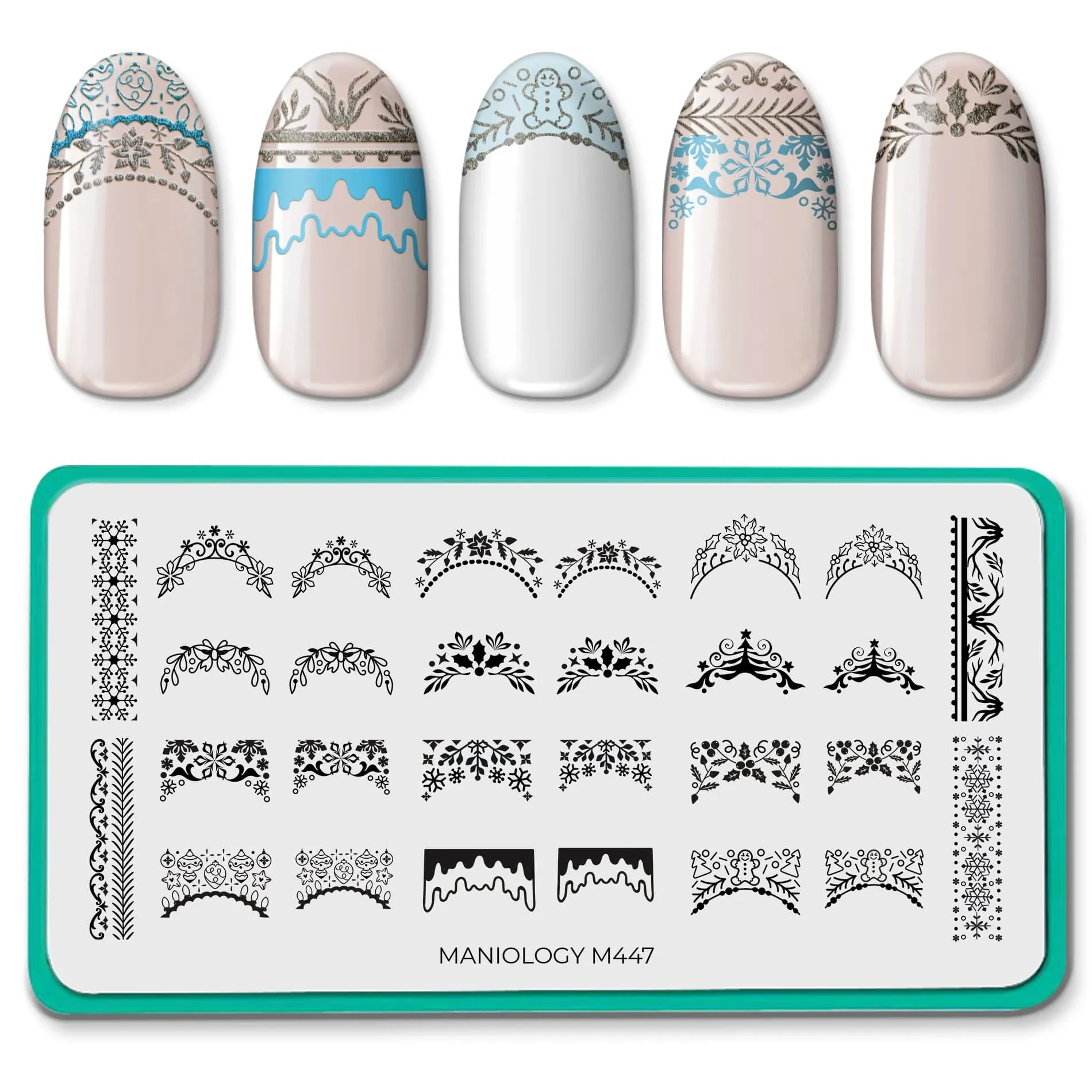 Winter French (M447) - Nail Stamping Plate