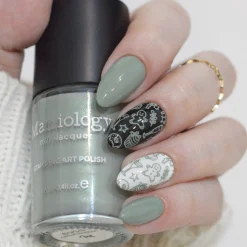 Wintergreen (B569) - Sage Pearl Cream Stamping Polish