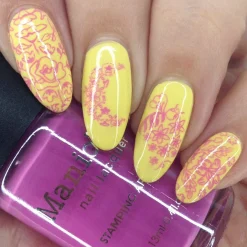 Zinnia (B422) - Cream Lemon Yellow Stamping Polish