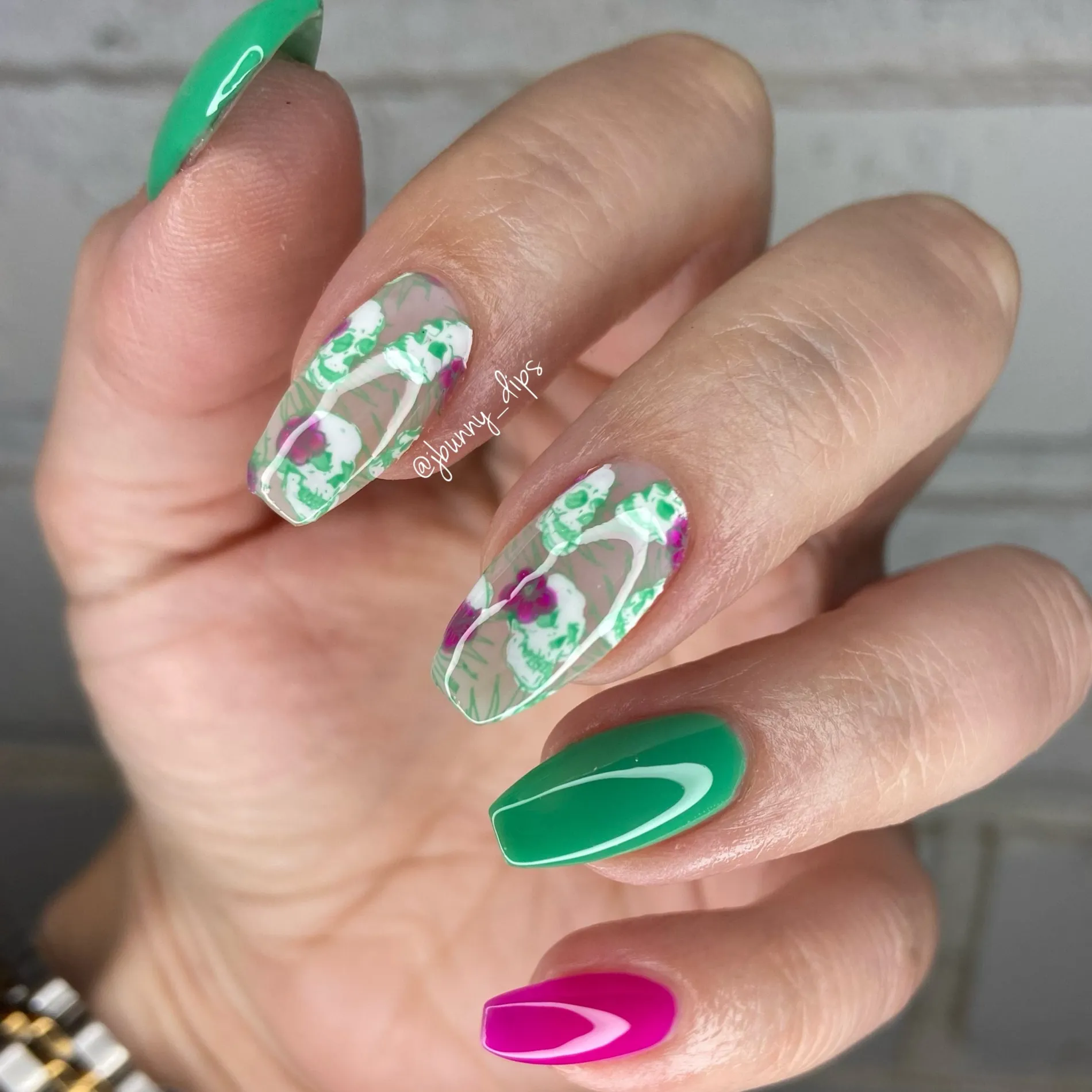 Zombie Hut (B485) - Cream Light Green Stamping Polish